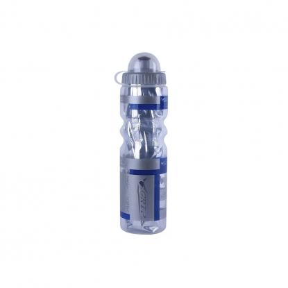 Фляга V-700AA,500мл,термос,пластик,с клапаном,с защ.колпачком,синий\прозрачный